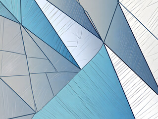 Light pastel soft pale dusty gray blue silver white abstract pattern background. Geometric shape. Line stripe angle facet triangle fold. Color gradient. Noise grain. Business, tech. Design. Minimal.