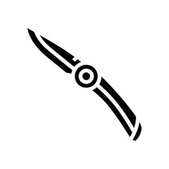 knife foldable rock climbing glyph icon vector illustration