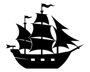 Pirate Ship Silhouette Vector Design, Pirate Ship SVG, Pirate Ship Icon