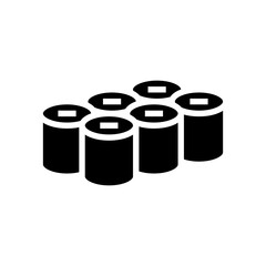 colored toilet paper glyph icon vector illustration