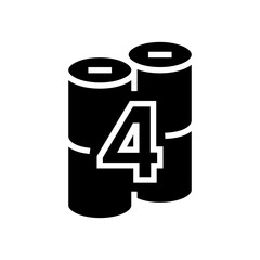 four pack toilet paper glyph icon vector illustration