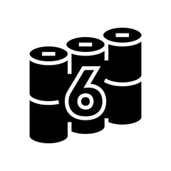 six pack toilet paper glyph icon vector illustration