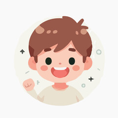 vector art of happy boy