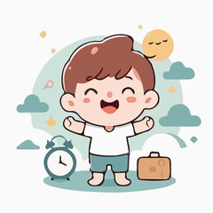 icon baby boy and a clock