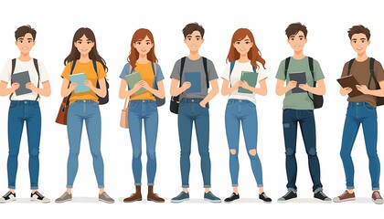 Obraz premium Editable University Student Design. flat-vector.
