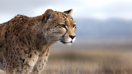 Fototapeta premium Powerful Cheetah In African Savannah