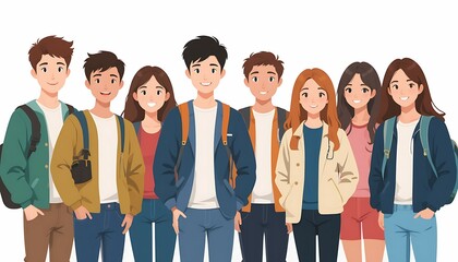 Obraz premium Editable University Student Design. flat-vector.