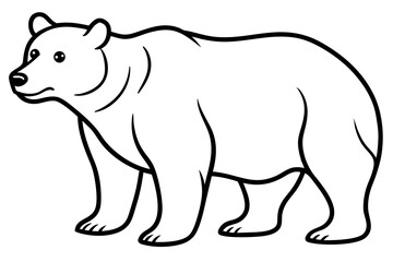 Minimalist Bear Line Art on White Background