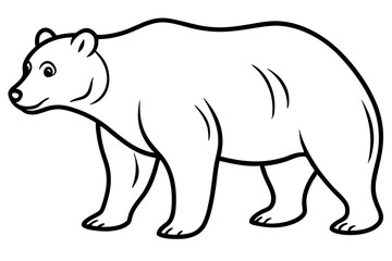 Minimalist Bear Line Art on White Background