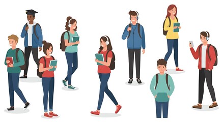 Fototapeta premium Editable University Student Design. flat-vector.