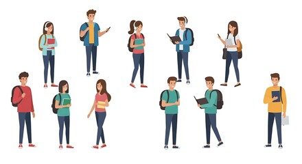 Editable University Student Design. flat-vector.