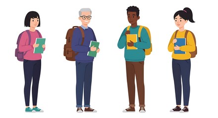 Obraz premium Editable University Student Design. flat-vector.