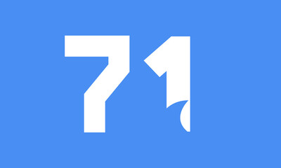 71 Shark Logo Number Simple Modern Blue.eps