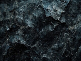 Dark, textured stone surface.  Close-up view of rough, layered rock