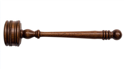 Wooden gavel isolated on white background.