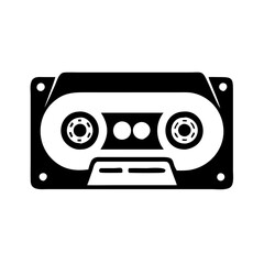 Obraz premium cassette tape icon, cassette tape silhouette vector illustration-simple silhouette illustration of cassette tape, perfect for cassette tape logos and icons