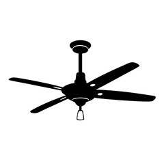 ceiling fan icon, ceiling fan silhouette vector illustration-simple silhouette illustration of ceiling fan, perfect for ceiling fan logos and icons