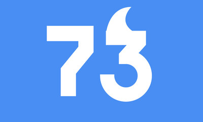 73 Shark Logo Number Simple Modern Blue.eps