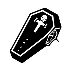 coffin icon, coffin silhouette vector illustration-simple silhouette illustration of coffin, perfect for coffin logos and icons
