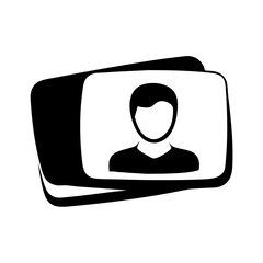 contact card icon, contact card silhouette vector illustration-simple silhouette illustration of contact card, perfect for contact card logos and icons