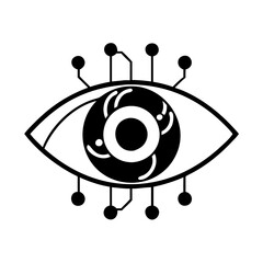 cyber eye icon, cyber eye silhouette vector illustration-simple silhouette illustration of cyber eye, perfect for cyber eye logos and icons