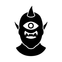 cyclops icon, cyclops silhouette vector illustration-simple silhouette illustration of cyclops, perfect for cyclops logos and icons