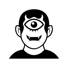 cyclops icon, cyclops silhouette vector illustration-simple silhouette illustration of cyclops, perfect for cyclops logos and icons