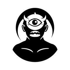 Obraz premium cyclops icon, cyclops silhouette vector illustration-simple silhouette illustration of cyclops, perfect for cyclops logos and icons