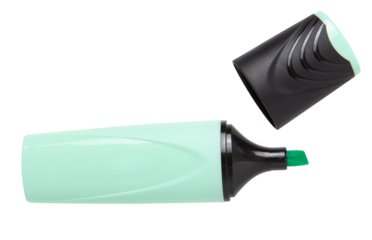 mint green, highlighter marker on transparent background, cut out, PNG	