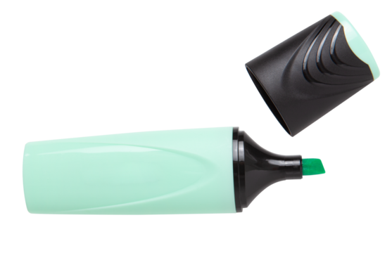 mint green, highlighter marker on transparent background, cut out, PNG	