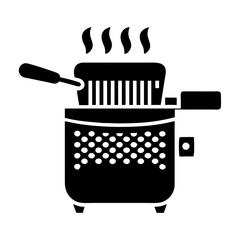 deep fryer icon, deep fryer silhouette vector illustration-simple silhouette illustration of deep fryer, perfect for deep fryer logos and icons