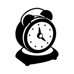 desk clock icon, desk clock silhouette vector illustration-simple silhouette illustration of desk clock, perfect for desk clock logos and icons