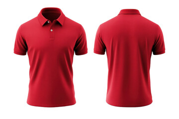 Red polo shirt mockup front and back view apparel clothing design template fashion