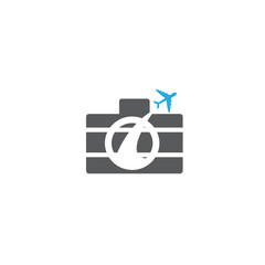 Airplane ticket Glyph icon logo 