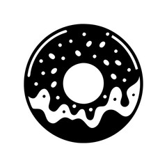doughnut icon, doughnut silhouette vector illustration-simple silhouette illustration of doughnut, perfect for doughnut logos and icons