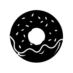 doughnut icon, doughnut silhouette vector illustration-simple silhouette illustration of doughnut, perfect for doughnut logos and icons