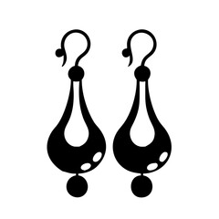 earrings icon, earrings silhouette vector illustration-simple silhouette illustration of earrings, perfect for earrings logos and icons