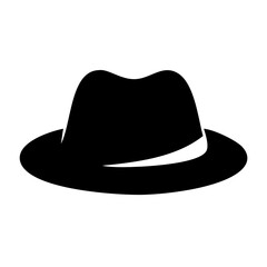 fedora icon, fedora silhouette vector illustration-simple silhouette illustration of fedora, perfect for fedora logos and icons