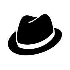 fedora icon, fedora silhouette vector illustration-simple silhouette illustration of fedora, perfect for fedora logos and icons