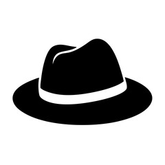 fedora icon, fedora silhouette vector illustration-simple silhouette illustration of fedora, perfect for fedora logos and icons