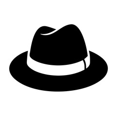 fedora icon, fedora silhouette vector illustration-simple silhouette illustration of fedora, perfect for fedora logos and icons