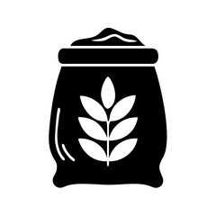 flour bag icon, flour bag silhouette vector illustration-simple silhouette illustration of flour bag, perfect for flour bag logos and icons