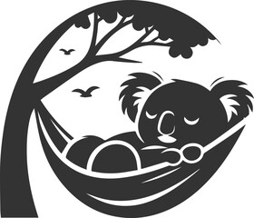 Silhouette of a koala vector animal
