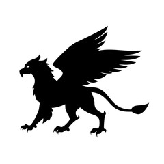 griffin icon, griffin silhouette vector illustration-simple silhouette illustration of griffin, perfect for griffin logos and icons