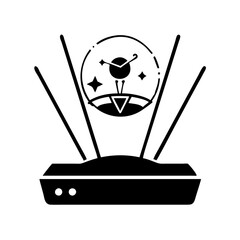 hologram icon, hologram silhouette vector illustration-simple silhouette illustration of hologram, perfect for hologram logos and icons