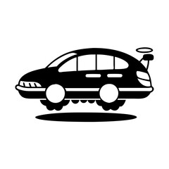 hover car icon, hover car silhouette vector illustration-simple silhouette illustration of hover car, perfect for hover car logos and icons
