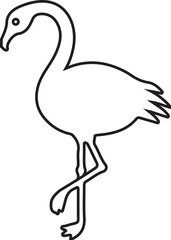 Flamingo Silhouette Icon – Standing Flamingo Vector for Tropical and Wildlife Designs