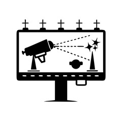 laser billboard icon, laser billboard silhouette vector illustration-simple silhouette illustration of laser billboard, perfect for laser billboard logos and icons
