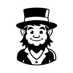 leprechaun icon, leprechaun silhouette vector illustration-simple silhouette illustration of leprechaun, perfect for leprechaun logos and icons