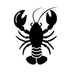 lobster icon, lobster silhouette vector illustration-simple silhouette illustration of lobster, perfect for lobster logos and icons